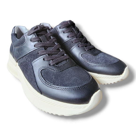 Everlane The Trainer Black Leather Sneakers Women's Size 6 - Picture 3 of 9